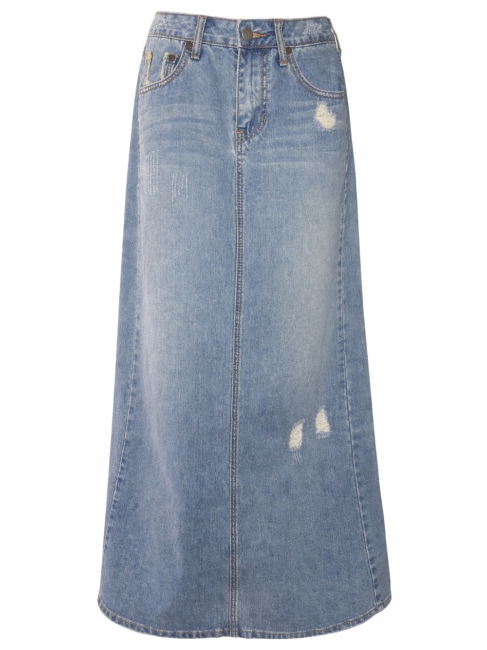 Stetson Blue Denim Jeans with Brass Stitching Detail - Picture 2 of 10